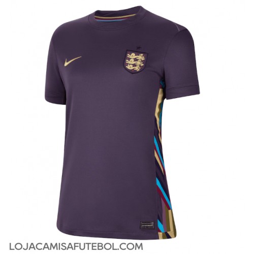 Camisa de Futebol Inglaterra Equipamento Secundário Mulheres Europeu 2024 Manga Curta